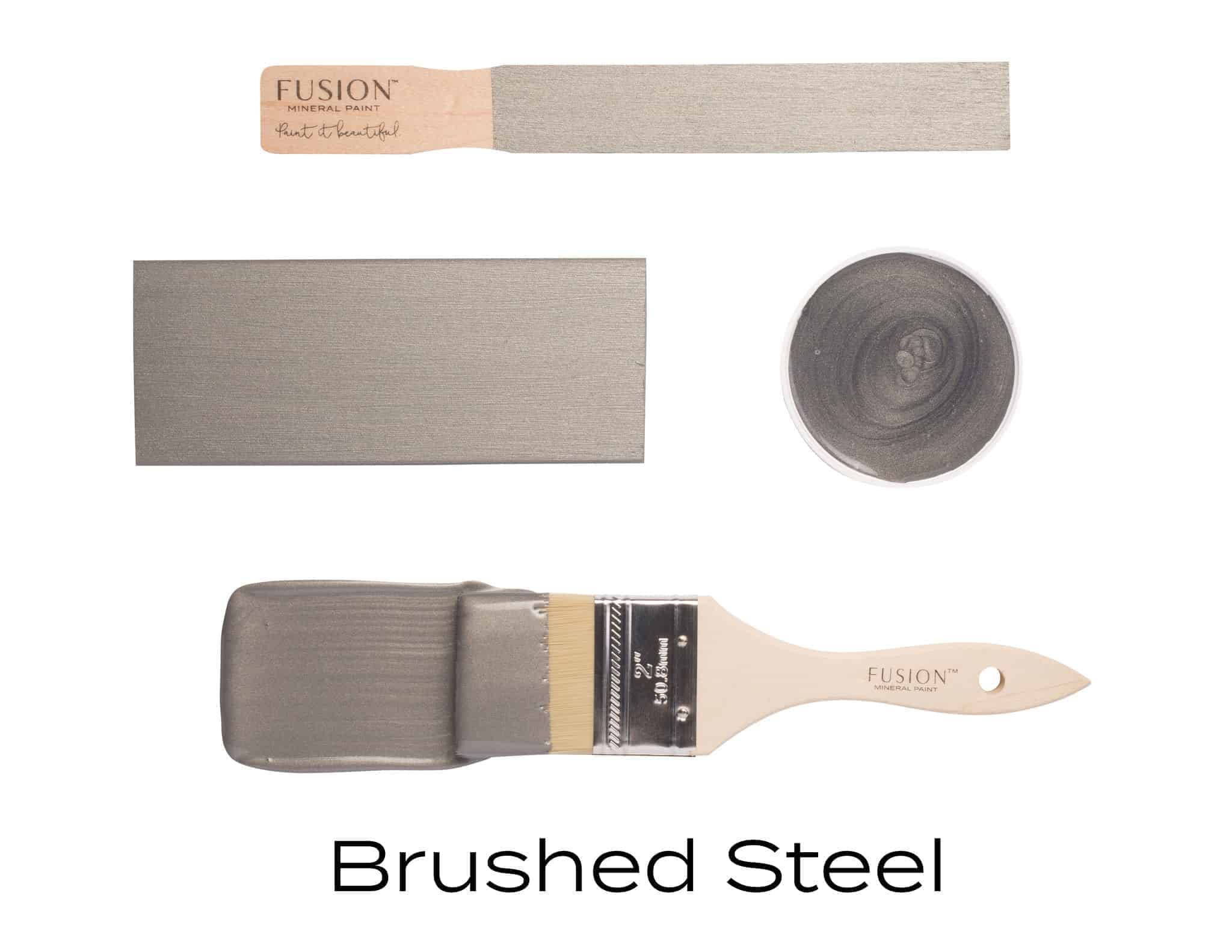 Fusion Mineral Paint Metallics BRUSHED STEEL