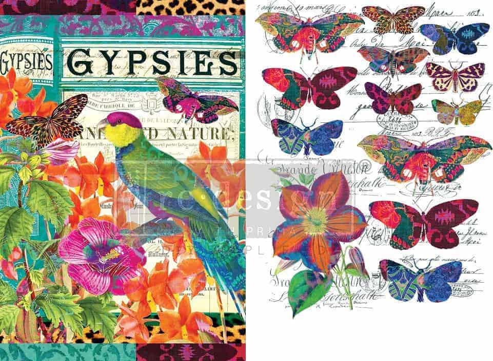re-design with PRIMA siirdepilt BOHO BIRD BUTTERFLY