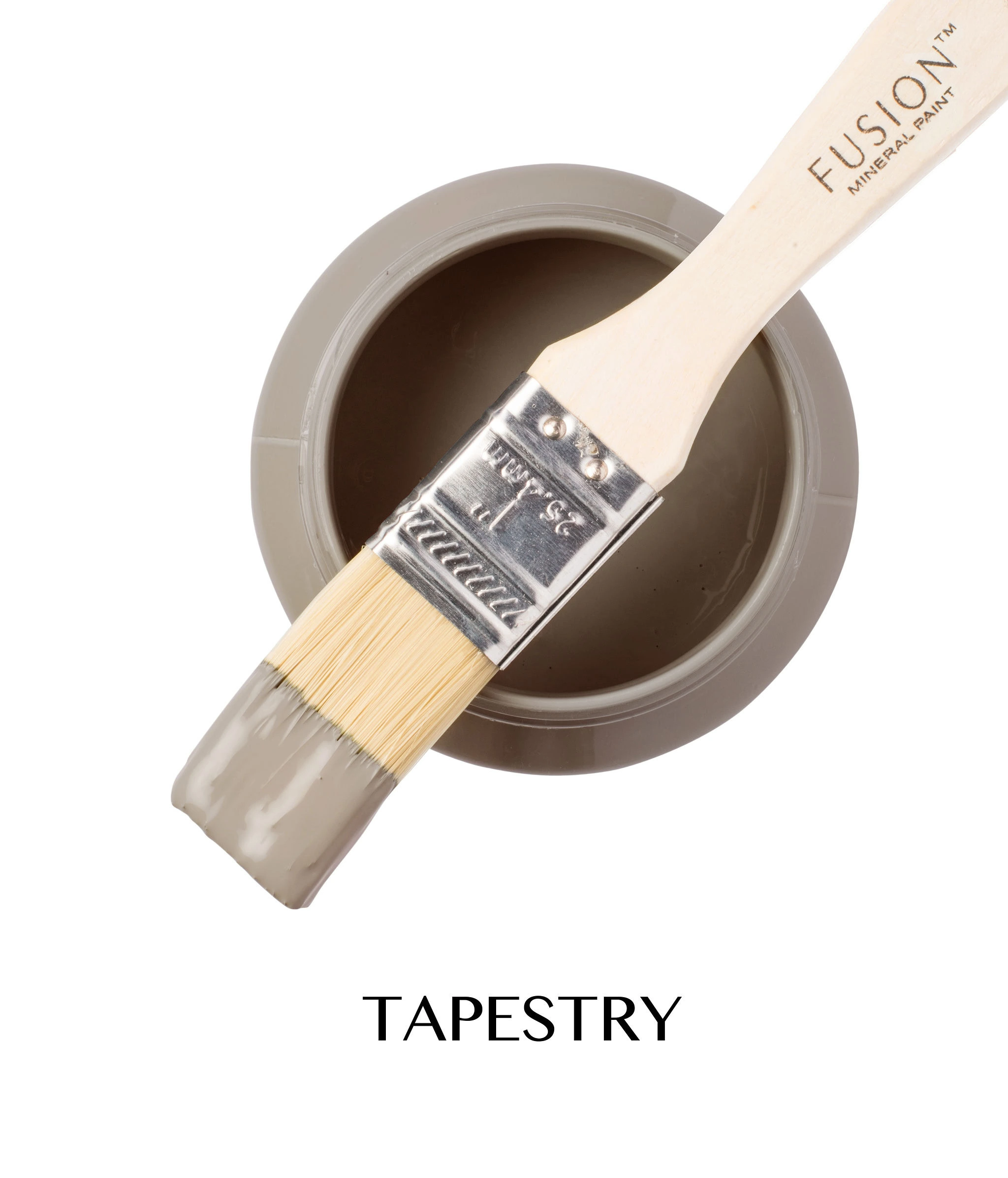 T1TAPESTRYTEXT värvipurk ja pintsel Fusion Mineral Paint TAPESTRY